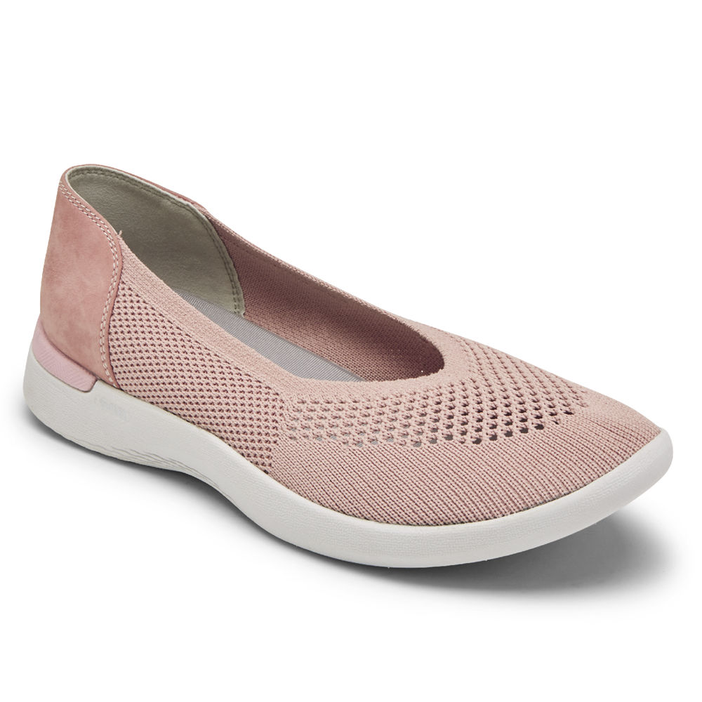 Zapatos Bajos Rockport Mujer Mexico - Truflex Fly Knit Ballet Rosas - PZFRE8291